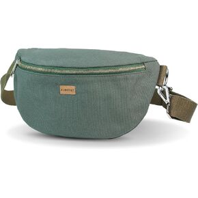 KIRA Canvas Waist Pack & Crossbody Bag | Everyday Essentials (2.5L) (Warm Charcoal), Small-Medium