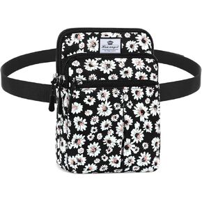 Hua Angel Multifunctional Fanny Pack للرجال والنساء - حقيبة خصر مضادة للماء خفيفة الوزن مع 3 مقصورات مضغوطة ، حزام قابل للتعديل ، مثالي للجري ، المشي ، الرياضة والسفر