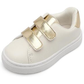 HOMEHOT Unisex-Child Sneaker Grils Boys Golden Hook and Loops Walking Shoes