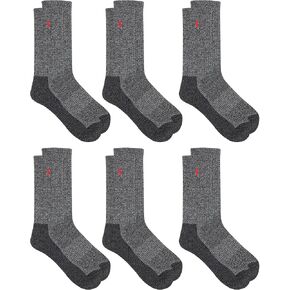 Polo Ralph Lauren Men Men 6 عبوات Polo Sport Crew Socks 10-13 (الفحم)