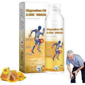 Gaukomzs 60ML Magnesium Oil Bee Venom Joint Spray,Bee Venom Joint and Bone Spray for Back, Knee, Hands, Neck