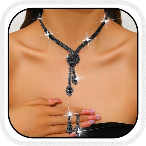 Aukmla Silver Bridal Wedding Jewelry Set Sparkly Rhinestones Weddding Necklace Earrings Set Prom Jewerly for Women in Kuwait