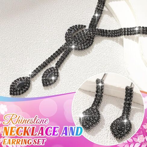 Aukmla Silver Bridal Wedding Jewelry Set Sparkly Rhinestones Weddding Necklace Earrings Set Prom Jewerly for Women in Kuwait