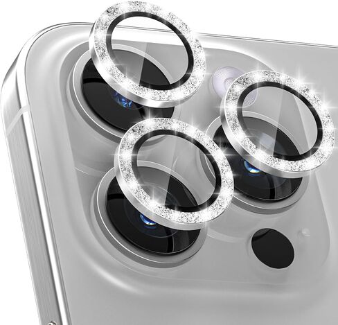 واقي عدسة الكاميرا CloudValley لهاتف iPhone 15 Pro / 15 Pro Max، غطاء كاميرا من الزجاج المقوى فائق الدقة [صديق للحافظة] حلقة واقية لشاشة عدسة فردية معدنية، تيتانيوم أزرق لامع in Kuwait