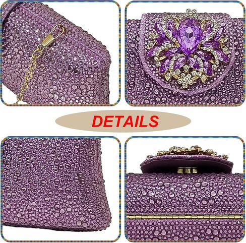 Long Rhinestone Box Evening Bag Women Formal Gathering Party Floral Handbag Clutch Purse Prom Bag in Saudi Arabia
