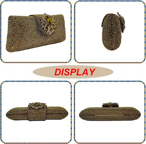 Long Rhinestone Box Evening Bag Women Formal Gathering Party Floral Handbag Clutch Purse Prom Bag in Saudi Arabia