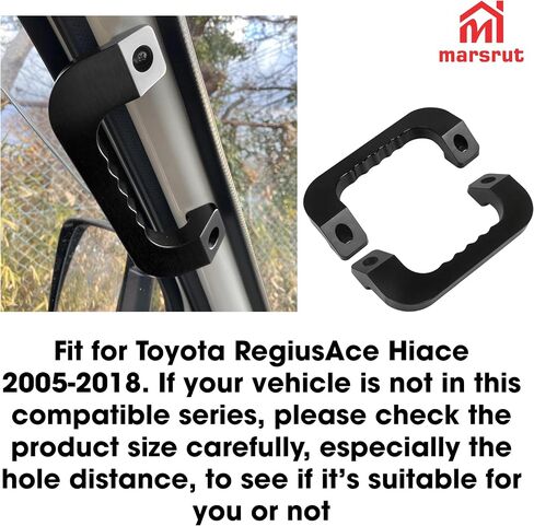 2pcs سقف الاستيلاء مقبض ملاءمة لتويوتا ريجيس هاك 2005-2018 Series Prastenger Van Car ، Grip Assist Handles Pressions Interior Praps ، Aluminium Aludy Action Duty Premium (Black) in Saudi Arabia