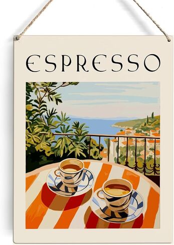 Vintage Italian Coffee Decoration for Coffee Bar Kitchen Coffee Decor Sign Cafe Decor Espresso Wall Art for Coffee Shop Corner Sign Coffee Lover Gifts for Home Coffee Bar Living Room Decoration in Kuwait