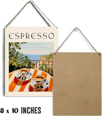 Vintage Italian Coffee Decoration for Coffee Bar Kitchen Coffee Decor Sign Cafe Decor Espresso Wall Art for Coffee Shop Corner Sign Coffee Lover Gifts for Home Coffee Bar Living Room Decoration in Kuwait
