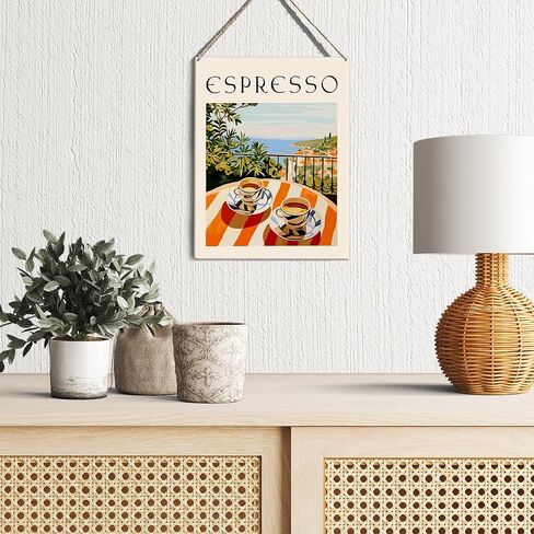 Vintage Italian Coffee Decoration for Coffee Bar Kitchen Coffee Decor Sign Cafe Decor Espresso Wall Art for Coffee Shop Corner Sign Coffee Lover Gifts for Home Coffee Bar Living Room Decoration in Kuwait