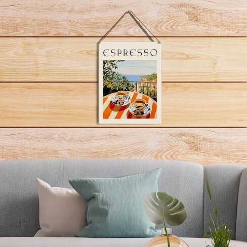 Vintage Italian Coffee Decoration for Coffee Bar Kitchen Coffee Decor Sign Cafe Decor Espresso Wall Art for Coffee Shop Corner Sign Coffee Lover Gifts for Home Coffee Bar Living Room Decoration in Kuwait
