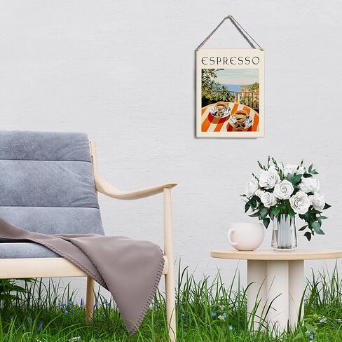 Vintage Italian Coffee Decoration for Coffee Bar Kitchen Coffee Decor Sign Cafe Decor Espresso Wall Art for Coffee Shop Corner Sign Coffee Lover Gifts for Home Coffee Bar Living Room Decoration in Kuwait