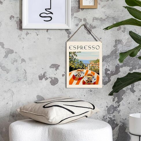 Vintage Italian Coffee Decoration for Coffee Bar Kitchen Coffee Decor Sign Cafe Decor Espresso Wall Art for Coffee Shop Corner Sign Coffee Lover Gifts for Home Coffee Bar Living Room Decoration in Kuwait