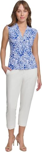 Tommy Hilfiger womens Sleeveless Knotted V-Neck Blouse in Saudi Arabia