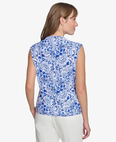 Tommy Hilfiger womens Sleeveless Knotted V-Neck Blouse in Saudi Arabia