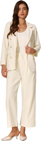 Allegra K Women's Blazer Sets Women 2 Piece Outfits Dressy Business Work Office Casual Blazer Pant Suits in Saudi Arabia