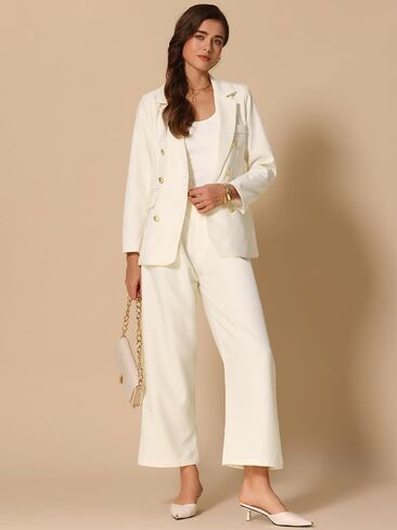Allegra K Women's Blazer Sets Women 2 Piece Outfits Dressy Business Work Office Casual Blazer Pant Suits in Saudi Arabia