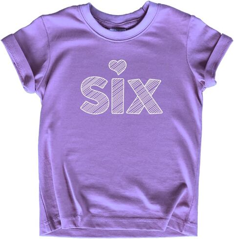 6th Birthday Shirt Girl Toddler Outfit 6 Year Old Girls six Happy Bday Sixth Gift Heart tee in Kuwait