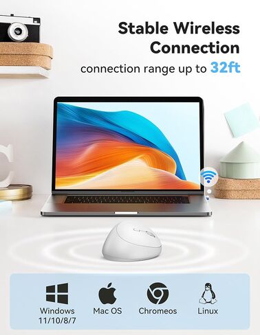 TECKNET Ergonomic Mouse, 4800 DPI Wireless Vertical Mouse, 5 Adjustable DPI Levels, 6 Buttons, 2.4G Silent Wireless Mouse for Laptop, PC, Chromebook, Mac - Grey in Saudi Arabia