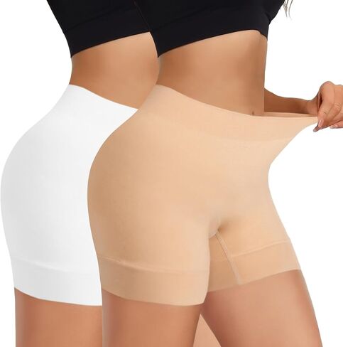 2 Pack Anti Chafing Shorts Women, Seamless Slip Shorts for Under Dresses, Spandex Bike Short for Yoga Workout in Saudi Arabia