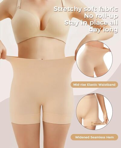 2 Pack Anti Chafing Shorts Women, Seamless Slip Shorts for Under Dresses, Spandex Bike Short for Yoga Workout in Saudi Arabia