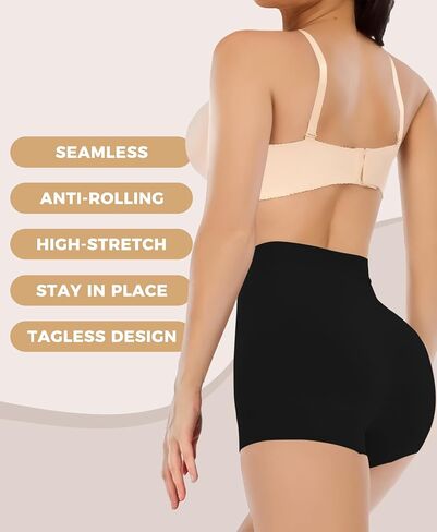 2 Pack Anti Chafing Shorts Women, Seamless Slip Shorts for Under Dresses, Spandex Bike Short for Yoga Workout in Saudi Arabia