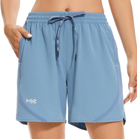 BASSDASH Women’s 5" Fishing Shorts UPF 50+ Water Resistant Quick Dry Athletic Hiking Shorts with Pockets FP05W in Saudi Arabia