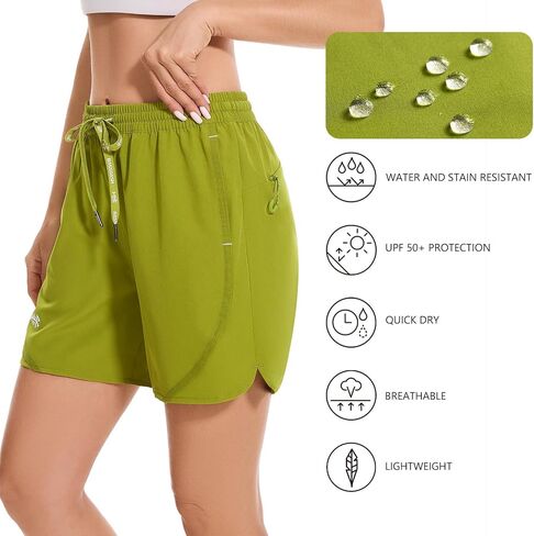 BASSDASH Women’s 5" Fishing Shorts UPF 50+ Water Resistant Quick Dry Athletic Hiking Shorts with Pockets FP05W in Saudi Arabia