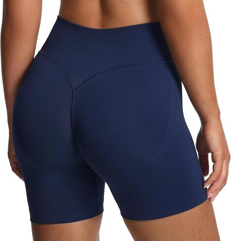 Aoxjox Workout Kinetic Seamless Shorts for Women Tummy Control High Waisted Hidden Scrunch Athletic Running Yoga Short 6“ in Saudi Arabia