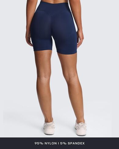 Aoxjox Workout Kinetic Seamless Shorts for Women Tummy Control High Waisted Hidden Scrunch Athletic Running Yoga Short 6“ in Saudi Arabia