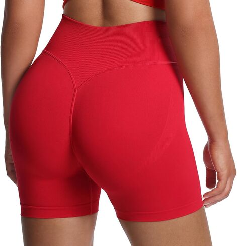 Aoxjox Workout Kinetic Seamless Shorts for Women Tummy Control High Waisted Hidden Scrunch Athletic Running Yoga Short 6“ in Saudi Arabia