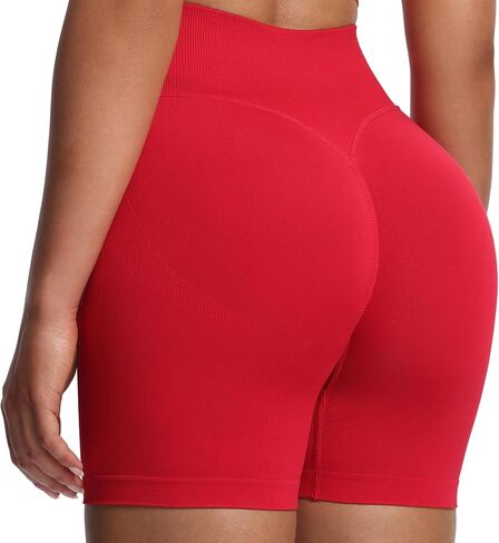 Aoxjox Workout Kinetic Seamless Shorts for Women Tummy Control High Waisted Hidden Scrunch Athletic Running Yoga Short 6“ in Saudi Arabia