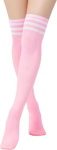 Century Star Womens Thigh High Socks Thin Stripes Over Knee High Stocking for Women Casual Long Thigh High Tights Boot Socks in Kuwait