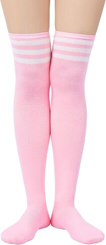 Century Star Womens Thigh High Socks Thin Stripes Over Knee High Stocking for Women Casual Long Thigh High Tights Boot Socks in Kuwait