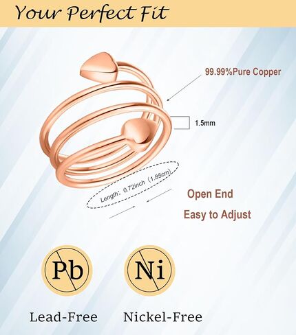 Copper Rings, 99% Pure Copper Adjustable Magnetic Ring for Women, Fahion Jewelry Gifts in Kuwait