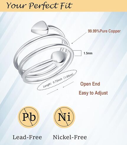 Copper Rings, 99% Pure Copper Adjustable Magnetic Ring for Women, Fahion Jewelry Gifts in Kuwait