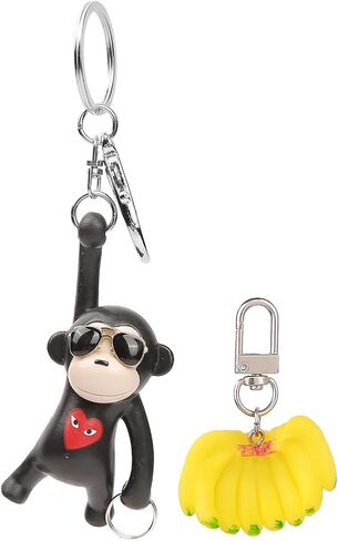 YGMONER Cool Monkey Banana Keychains Car Keys Holder Backpack Pendant Charm in Saudi Arabia