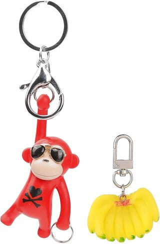 YGMONER Cool Monkey Banana Keychains Car Keys Holder Backpack Pendant Charm in Saudi Arabia