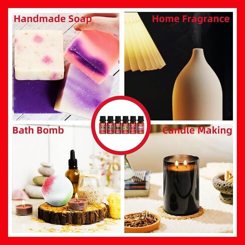 Christmas Essential Oils Set,Holiday Essential Oils for Oil Solubility Scent Diffuser,Christmas Candle/Soap Making Supplies in Saudi Arabia