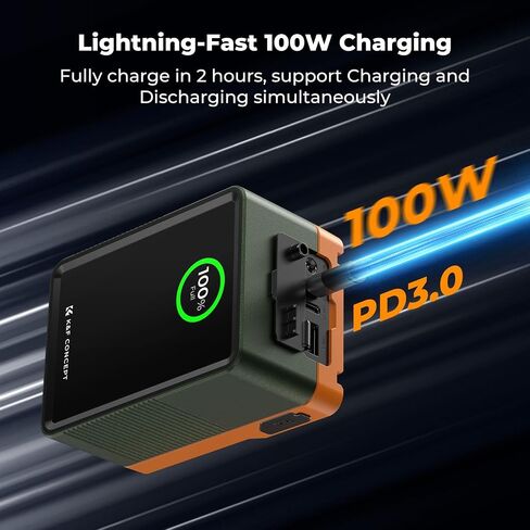 K&F Concept 99Wh V-Mount Battery with PD100W USB-C Fast Charging and Multi-Output Ports, TFT Digital Screen & Emergency Light for Professional Photography in Saudi Arabia