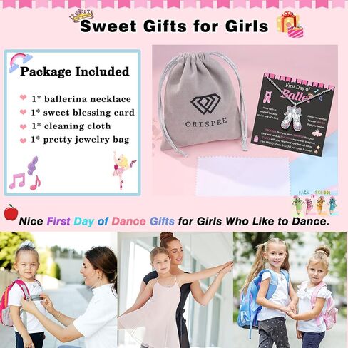 Ballerina Necklace Gifts for Girls, Dance Recital Gifts for Girl Birthday Graduation Christmas Gifts, Jewelry for Girls in Saudi Arabia