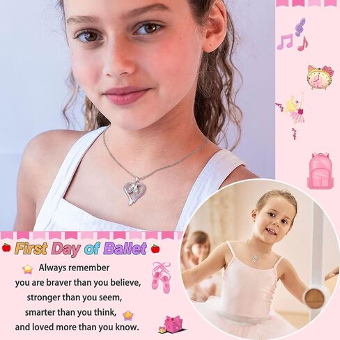 Ballerina Necklace Gifts for Girls, Dance Recital Gifts for Girl Birthday Graduation Christmas Gifts, Jewelry for Girls in Saudi Arabia