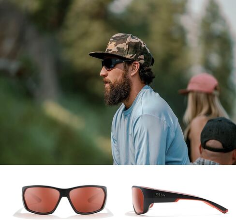 Zeal Optics - Caddis - Sports Sunglasses for Men and Women - Plant-Based Ellume Polarized Sunglasses with Proflex Rubber - Matte Black/Ellume Phoenix Mirror in Saudi Arabia