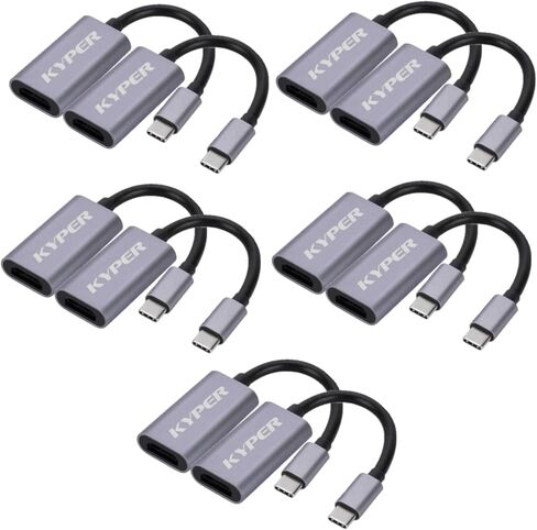 Kyper USKyper-484K 2 Pack USB C to HDMI Adapter 4K Cable, Type-C to HDMI Adapter [Thunderbolt 3/4] for Laptop MacBook Pro/Air, iPhone15 Pro max, Dell XPS, HP Pixelbook, Thinkpad, Surface, Ipad Pro (2) in Kuwait
