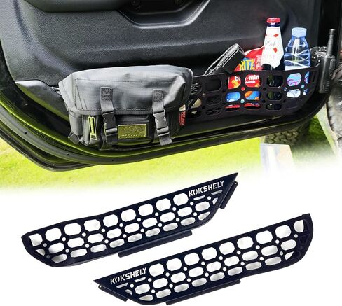 Front Door Metal Pocket Molle Panels Compatible with 2018-2024 Wrangler JL 2/4 Door & 2020-2024 Gladiator JT | Surface Fluff | Skin Friendly| Steel Storage Box Replaces The Weak Saggy Net in Saudi Arabia