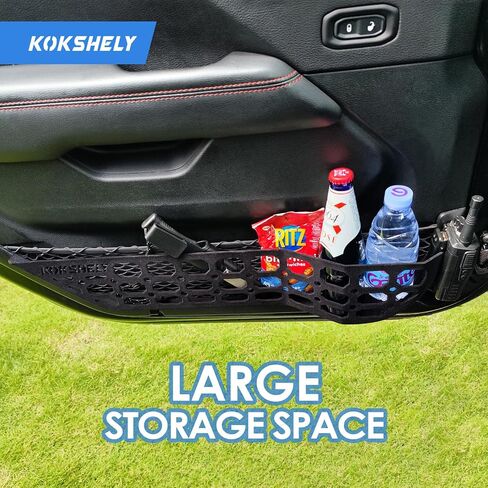 Front Door Metal Pocket Molle Panels Compatible with 2018-2024 Wrangler JL 2/4 Door & 2020-2024 Gladiator JT | Surface Fluff | Skin Friendly| Steel Storage Box Replaces The Weak Saggy Net in Saudi Arabia