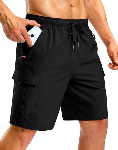 Pudolla Men's Hiking Cargo Shorts with 5 Pockets Lightweight 9" Outdoor Work Casual Shorts for Men Travel Fishing in Saudi Arabia