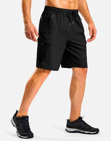 Pudolla Men's Hiking Cargo Shorts with 5 Pockets Lightweight 9" Outdoor Work Casual Shorts for Men Travel Fishing in Saudi Arabia