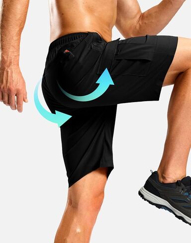 Pudolla Men's Hiking Cargo Shorts with 5 Pockets Lightweight 9" Outdoor Work Casual Shorts for Men Travel Fishing in Saudi Arabia