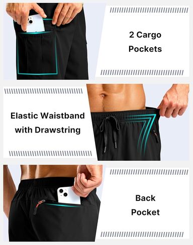 Pudolla Men's Hiking Cargo Shorts with 5 Pockets Lightweight 9" Outdoor Work Casual Shorts for Men Travel Fishing in Saudi Arabia